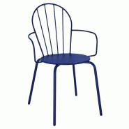 Lot de 4 fauteuils empilables bleu marine, livrés montés, ADELINE Lot de 4 fauteuils empilables bleu marine, livrés montés, ADELINE