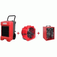 Pack déshumidificateur PRO 90L/Jour BDP90 + Ventilateur brasseur d'air ø600mm MV600L + Chauffage électrique 3 kW WEL03 MW Tools BDP90SETAH