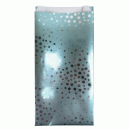 Pochettes cadeaux "Bulles argent" bleu glacier 17,5x6x35cm - par 50