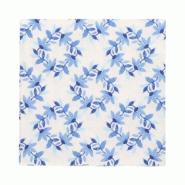 Serviettes, 3 plis pliage ¼ 33 cm x 33 cm "Blue Wreaths" (200 unités) PAPSTAR - bleu papier 37088