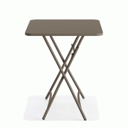 Table de bistrot pliable 60x60 cm en métal Breeze Cappuccino