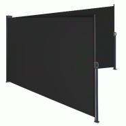 TecTake GmbH TECTAKE store latéral double extensible, mécanisme d'enroulement, toile polyester hydrofuge, acier thermolaqué, 600x9x160 cm, noir - n