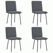 VidaXL Chaises à Manger Lot De 4 Gris Foncé Velours - gris 8721158566492 VidaXL Chaises à Manger Lot De 4 Gris Foncé Velours - gris 8721158566492