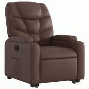 VidaXL Fauteuil inclinable électrique marron similicuir Modèle Zermelis - 3204674