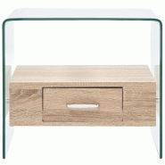 VidaXL Table basse avec tiroir 50x50x45 cm Verre trempé Modèle Atlas Infinite Flex - 284724