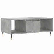 VidaXL Table basse Gris béton 90x50x36,5 cm Bois d'ingénierie Modèle Flex Advance Élite - 830584