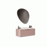 AQA Design Composition de salle de bain en MDF 3 pièces SOLMIRA rose poudre L.90 P.45 H.190 MPSO36-CIP - rose Bois manufacturé MPSO36-CIP