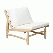 Bazar Bizar Canapé 1 place en bois de teck 70x80x75 cm blanc naturel - multicolore Matériau naturel JACA002NW-70