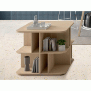 Bibliothèque basse ouverte Giorno avec espace de consultation