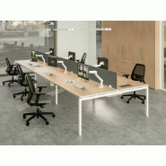 Bureau pour 6 personnes open space bois blanc Bureau pour 6 personnes open space bois blanc