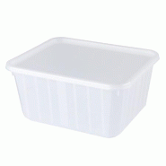 Cartybox rectangulaire avec couvercle 75 cl - opaque - (25 pièces) - Gastroland - blanc plastique polypropylène 3701666006340