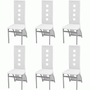Décoshop26 - Lot de 6 chaises de salle à manger cuisine style moderne en synthétique blanc CDS022177 - blanc 3000024591536