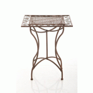 Décoshop26 - Table de jardin terrasse balcon design rustique en fer forgé marron vieilli 10_0003814 - 3000251782868