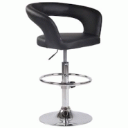 Décoshop26 - Tabouret de bar x1 assise moderne en PVC noir pieds et repose-pieds en métal chromé 10_0004988 - noir 3000252397825 Décoshop26 - Tabouret de bar x1 assise moderne en PVC noir pieds et repose-pieds en métal chromé 10_0004988 - noir 3000252397825