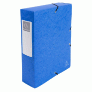 Exacompta - Réf. 50832E - 6 boites de classement Exabox Dos 80mm Carte lustrée - A4 - Bleu - bleu en carton 50832E