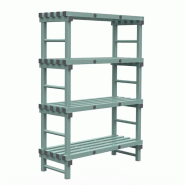 Gastro-Inox Rayonnage Euro avec 4 étagères en plastique 1200x500x1750mm - 7445908641604