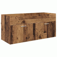 Helloshop26 - Armoire d'évier moderne avec grand espace de stockage 100 x 38,5 x 46 cm en bois d'ingénierie vieux bois 02_0052658 - Bois massif 3000