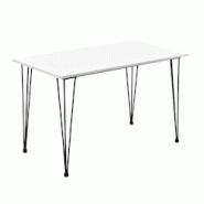 Helloshop26 - Table de salle à manger cuisine salon pour 4 personnes plateau MDF pieds acier épingle à cheveux 120 x 70 x 75 cm noir 03_0004275 - 3 Helloshop26 - Table de salle à manger cuisine salon pour 4 personnes plateau MDF pieds acier épingle à cheveux 120 x 70 x 75 cm noir 03_0004275 - 3