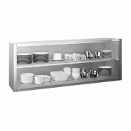 Placard mural inox 1800x400 mm - Hauteur 650 mm ouvert PREMIUM - GOLDINOX - gris inox 3701770820412