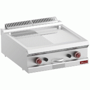 Plaque de cuisson de table à gaz snacking avec plaque chromée mi-ra... - PG7/PMCD7T-N