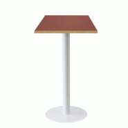 RestooTab - Mange-debout Rome blanc 50x50cm rosso jaipur fenix chants couleur laiton - rouge Bois manufacturé TB-ROMFF1-5050M-ROSS.J-LAI