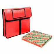 Sac livraison pizza 43x45x13cm vinyle rouge