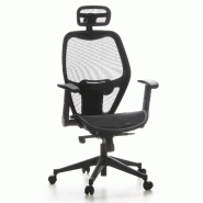 Siège de bureau / Fauteuil de direction AIR-PORT, tissu maille noir hjh OFFICE - noir polyester 653000
