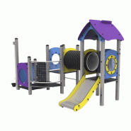 Structure de jeu POLAIRE - acier galvanisé - panneaux PEHD et ECOPLAY - filet et cordes anti vandalisme_0