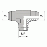 Tés - Orientable mâle JIC X mâle NPT - TMJ OR 7/16 / MNPT1/8 - JTMBC00402