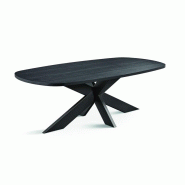 Table de salle à manger ovale moderne noire Raphie - noir 3665367334228