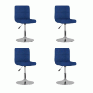 VidaXL Chaises pivotantes à manger lot de 4 bleu tissu Modèle Uvoria - 3087452