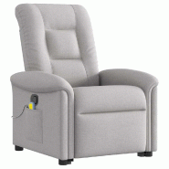 VidaXL Fauteuil de massage inclinable gris nuage tissu Modèle Helvaria - 3303273