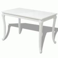 VidaXL Table à manger 116x66x76 cm blanc brillant Modèle Zenith Classique - Bois manufacturé 243383