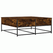 VidaXL Table basse chêne fumé 100x99x40 cm bois d'ingénierie Modèle Atlas Office Pro Essence - 835296