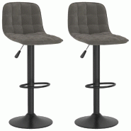 VidaXL Tabourets De Bar Lot De 2 Gris Foncé Velours - gris 333992