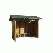 Abri bus vendée / structure en bois / bardage en bois / avec banquette / 350 x 225 cm