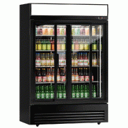 Armoire à boissons noire double portes coulissantes avec canopy - 880L