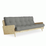 CANAPÉ 3 PLACES CONVERTIBLE INDIE STYLE SCANDINAVE FUTON GRIS COUCHAGE 130*190 CM.