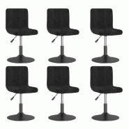Chaises pivotantes à manger lot de 6 noir velours Modèle Étoile Moderne - 3087489
