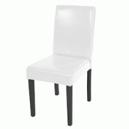 Décoshop26 - Chaise de salle à manger cuisine en synthétique blanc pieds en bois foncé design moderne 04_0002318 - blanc 3000271132698 Décoshop26 - Chaise de salle à manger cuisine en synthétique blanc pieds en bois foncé design moderne 04_0002318 - blanc 3000271132698