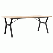 Décoshop26 - Table de salle à manger design industriel 200 x 100 x 75,5 cm bois pin et acier DEC036830 - acier 3000261423195