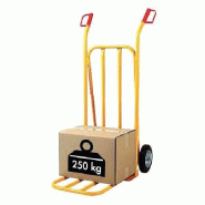 Diable bavette repliable 250kg - roues pleines diamètre 20cm - couleur jaune