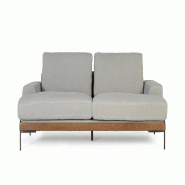 GINER Y COLOMER SL Canapé 3 places Micerinos en tissu de lin 80 cm x 225 cm x 89 cm - gris 10007