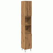 Helloshop26 - Armoire de salle de bain classique rangement 30 x 30 x 190 cm en bois d'ingénierie chêne artisanal 02_0051080 - Bois massif 3000236730