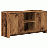 Helloshop26 - Meuble TV vintage pratique avec grand rangement 102 x 37 x 52 cm en bois d'ingénierie vieux bois 02_0050938 - Bois massif 3000236651158