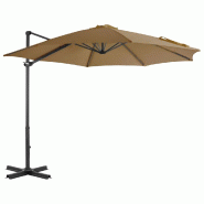 Helloshop26 - Parasol meuble de jardin en porte-à-faux avec poteau en aluminium 300 cm taupe 02_0008634 - 3000460482726