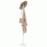 Helloshop26 - Porte-manteau sur pied pratique 176 x 29 x 29 cm avec 8 patères design moderne en fer blanc 02_0047595 - blanc 3000234863447