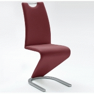 LOT DE 2 CHAISES ALBI TISSU BORDEAUX AVEC PIÈTEMENT TUBE CHROME