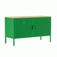 Oviala Business Buffet moderne 2 portes L100 cm en métal vert - vert acier 113983