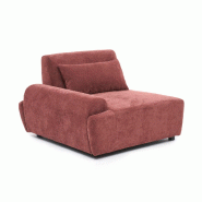Oviala Business Fauteuil droit canapé modulable dossier ajustable 109 cm rouge brûlé - rouge polyester 115451